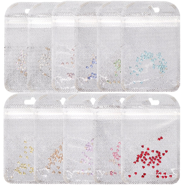 Heart Shape Multi Colors Small Size Glass Beveled Flat Back Fancy Rhinestones For Nail Art WholesaleRhinestone