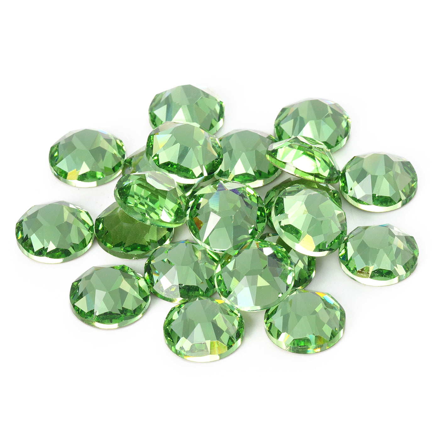 Peridot XIRIUS Round Shape High Quality Glass Beveled Flat Back Rhinestones WholesaleRhinestone