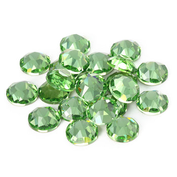 Peridot XIRIUS Round Shape High Quality Glass Beveled Flat Back Rhinestones WholesaleRhinestone