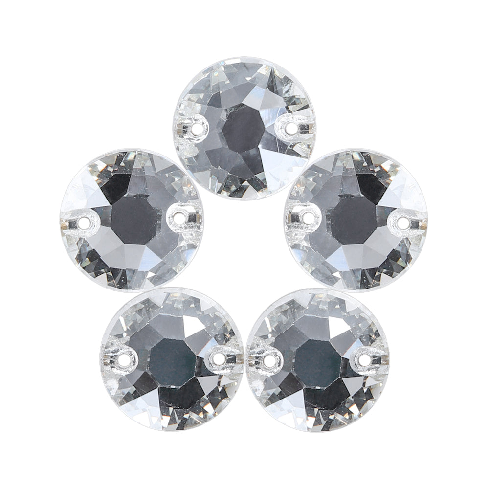 Silver Shade XIRIUS Round Shape High Quality Glass Sew-on Rhinestones WholesaleRhinestone Imagen principal del producto