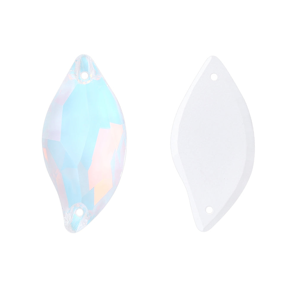 Crystal AM Diamond Leaf Shape High Quality Glass Sew-on Rhinestones Secondary image