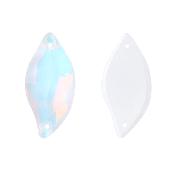 Crystal AM Diamond Leaf Shape High Quality Glass Sew-on Rhinestones WholesaleRhinestone