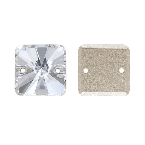 Silver Shade Rivoli Square Shape High Quality Glass Sew-on Rhinestones