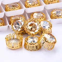 Golden Shadow Gemstone Flor redonda Forma redonda