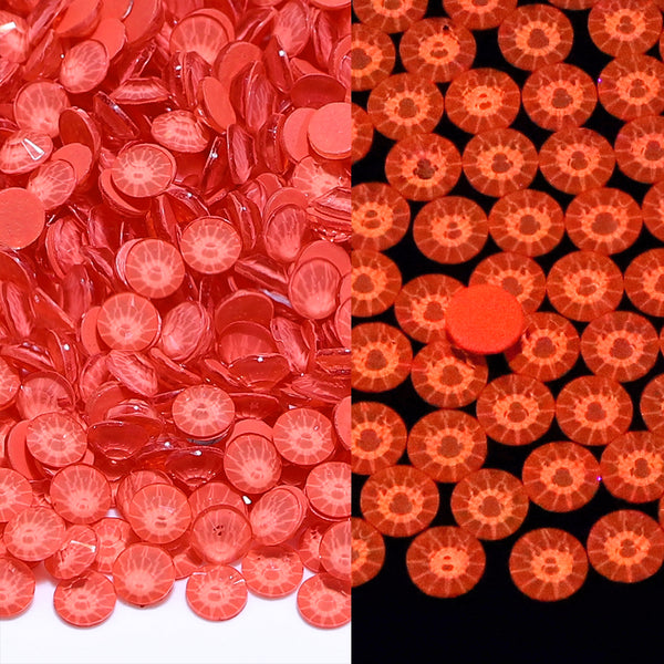 Neon Coral Red Glass FlatBack Neon Rhinestones WholesaleRhinestone