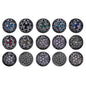 Mixed Colors Round Shape Hematite Plated High-Quality Sew-on Alloy Charms Inlaid Cubic Zirconia WholesaleRhinestone