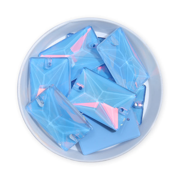 Light Sapphire AM Rectangle Shape High Quality Glass Sew-on Rhinestones