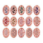 Mixed Colors Oval Shape Rose Gold Plated High-Quality Sew-on Alloy Charms Inlaid Cubic Zirconia WholesaleRhinestone