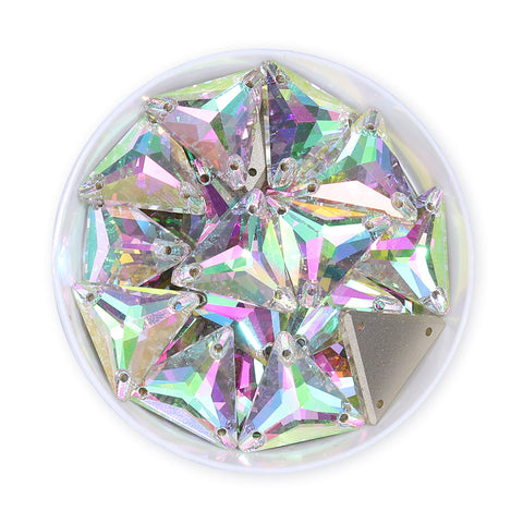 Crystal Phantom Triangle Shape High Quality Glass Sew-on Rhinestones