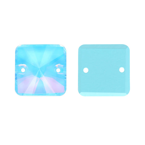Aquamarine AM Rivoli Square Shape High Quality Glass Sew-on Rhinestones