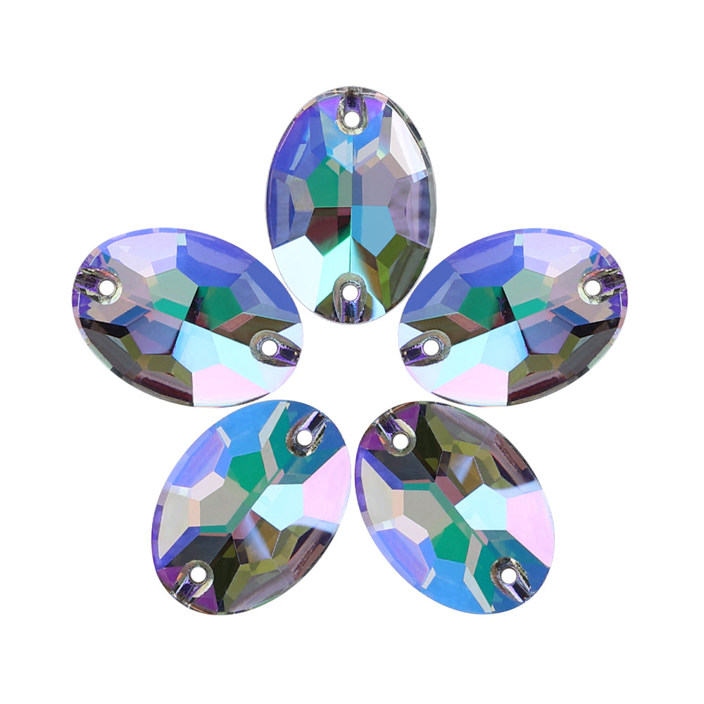 Ghost Light Oval Shape High Quality Glass Sew-on Rhinestones WholesaleRhinestone Hovedbillede