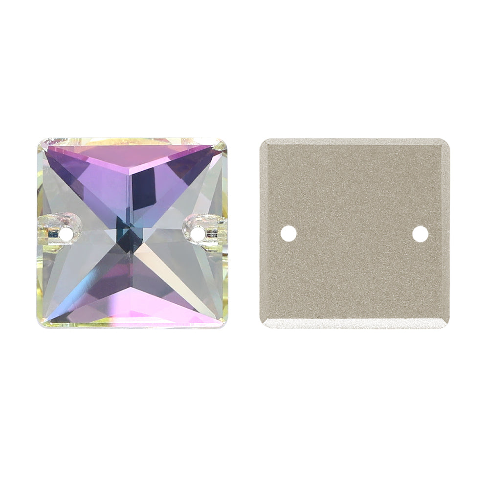 Luminous Green Square Shape High Quality Glass Sew-on Rhinestones WholesaleRhinestone