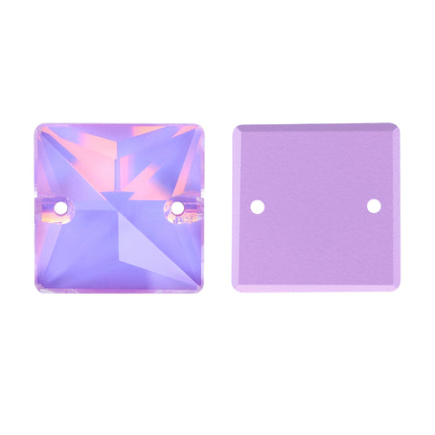 Lavender AM Square Shape High Quality Glass Sew-on Rhinestones