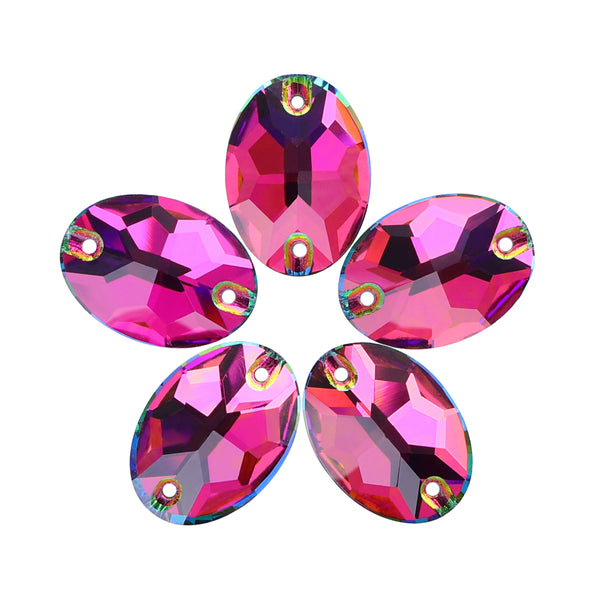 Vitrail Medium Oval Shape High Quality Glass Sew-on Rhinestones WholesaleRhinestone