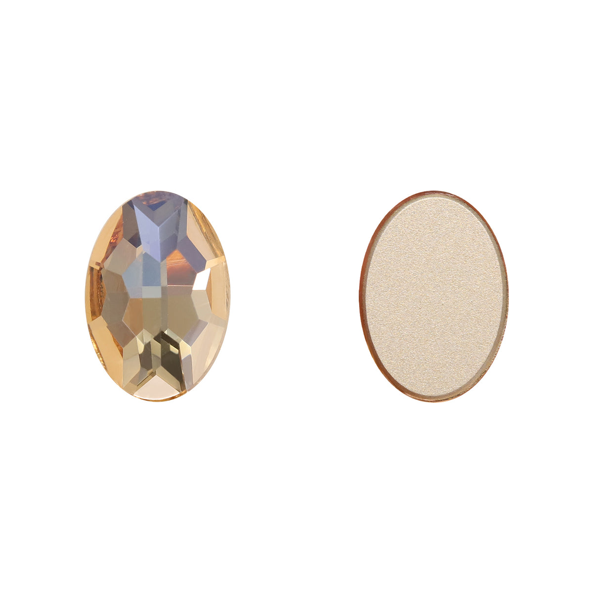 Golden Shadow Oval Shape High Quality Glass Beveled Flat Back Rhinestones WholesaleRhinestone