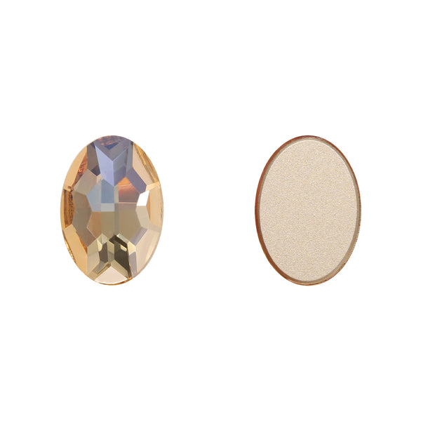 Golden Shadow Oval Shape High Quality Glass Beveled Flat Back Rhinestones WholesaleRhinestone
