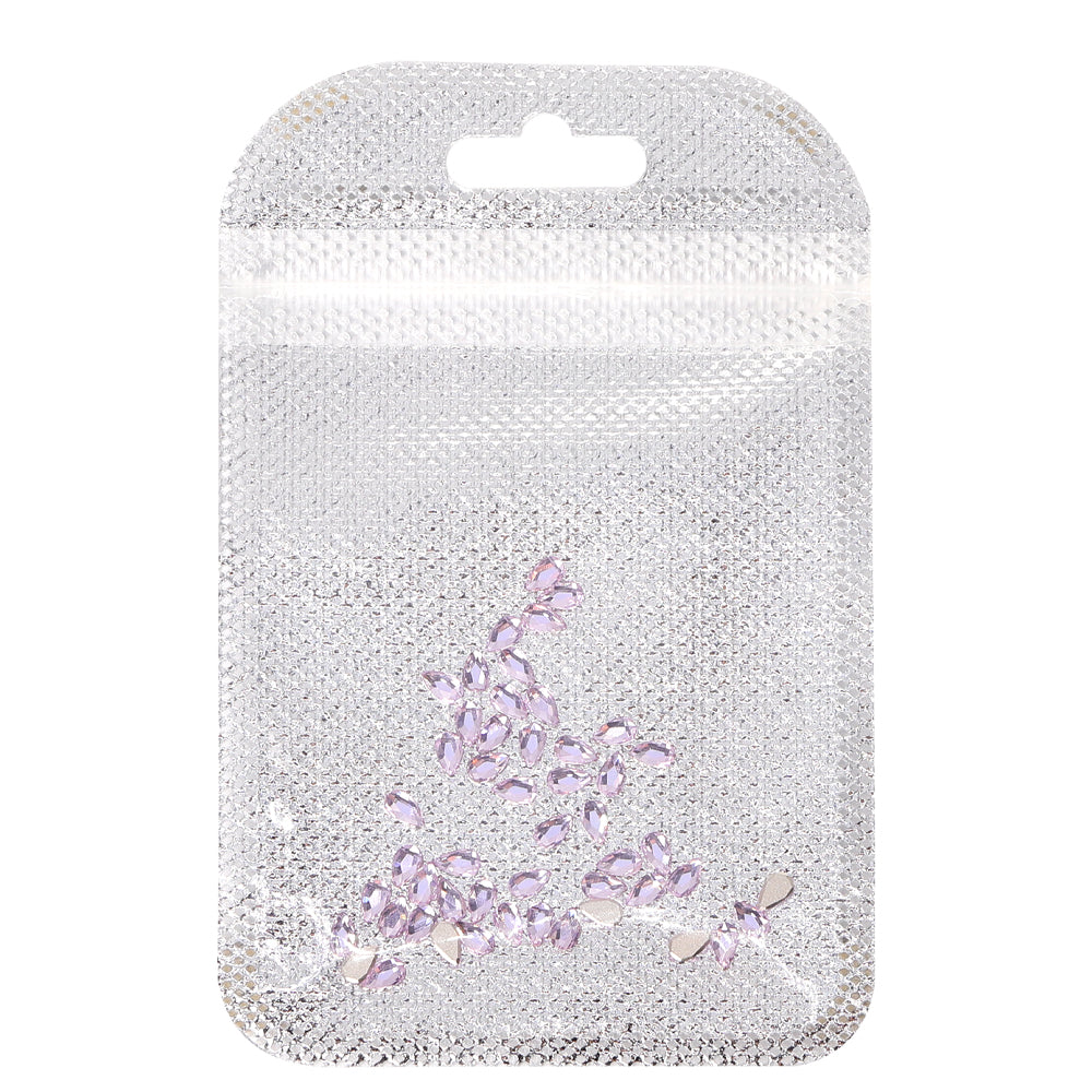 Raindrop Shape Multi Colors Small Size Glass Beveled Flat Back Fancy Rhinestones For Nail Art WholesaleRhinestone