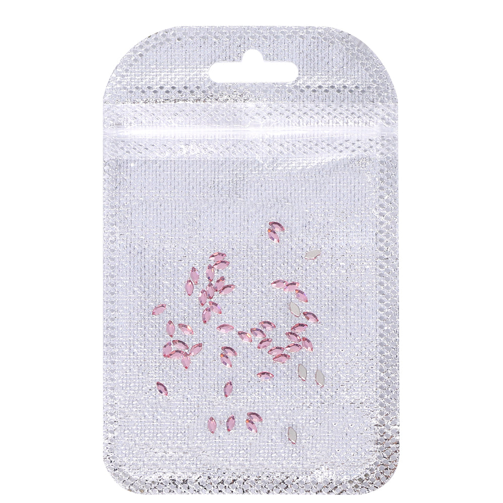 Navette Shape Multi Colors Small Size Glass Beveled Flat Back Fancy Rhinestones For Nail Art WholesaleRhinestone