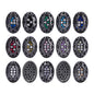 Mixed Colors Oval Shape Hematite Plated High-Quality Sew-on Alloy Charms Inlaid Cubic Zirconia WholesaleRhinestone