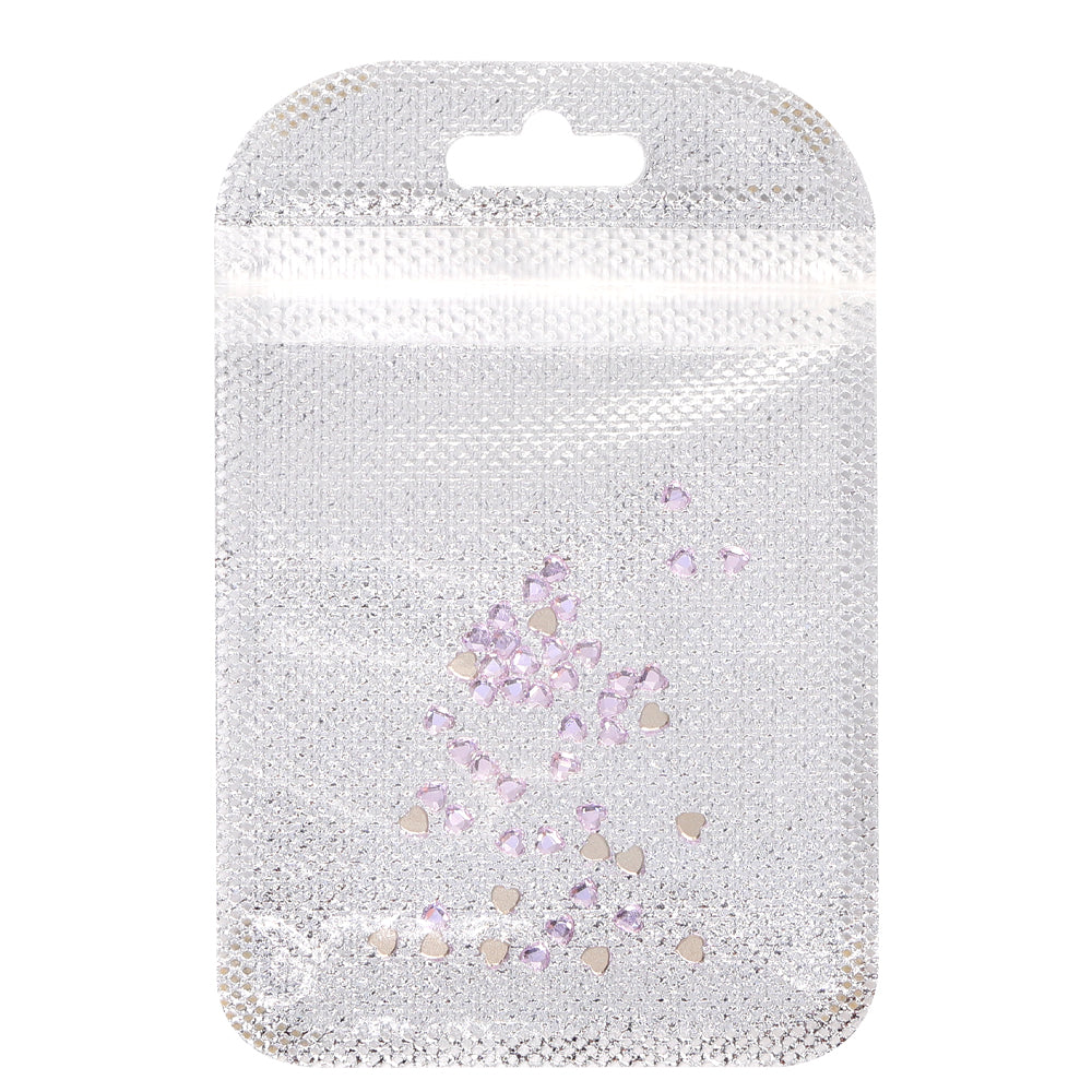 Heart Shape Multi Colors Small Size Glass Beveled Flat Back Fancy Rhinestones For Nail Art WholesaleRhinestone