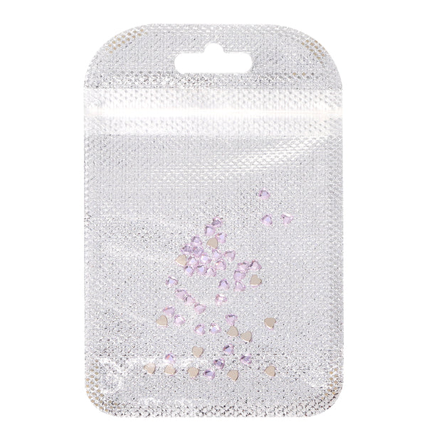 Heart Shape Multi Colors Small Size Glass Beveled Flat Back Fancy Rhinestones For Nail Art WholesaleRhinestone