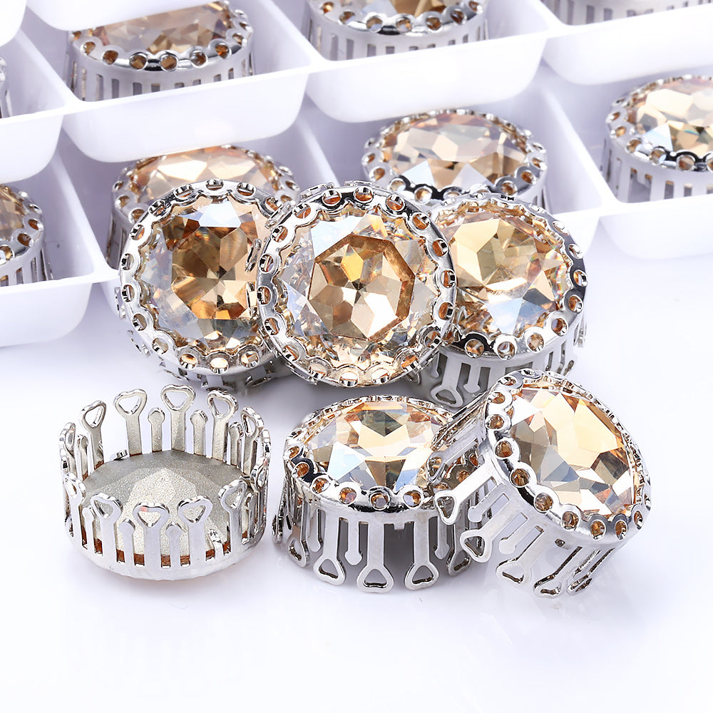 Golden Shadow Gemstone Flor redonda Forma redonda