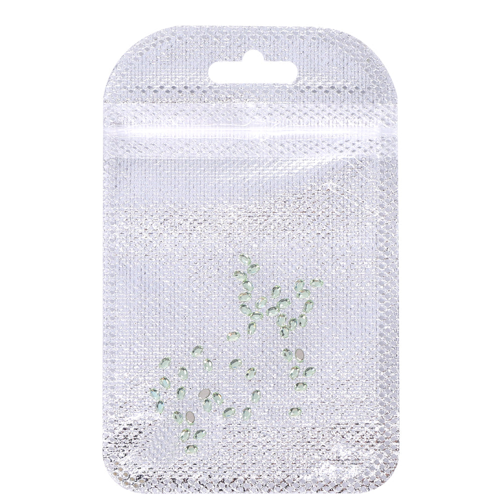 Oval Shape Multi Colors Small Size Glass Beveled Flat Back Fancy Rhinestones For Nail Art WholesaleRhinestone