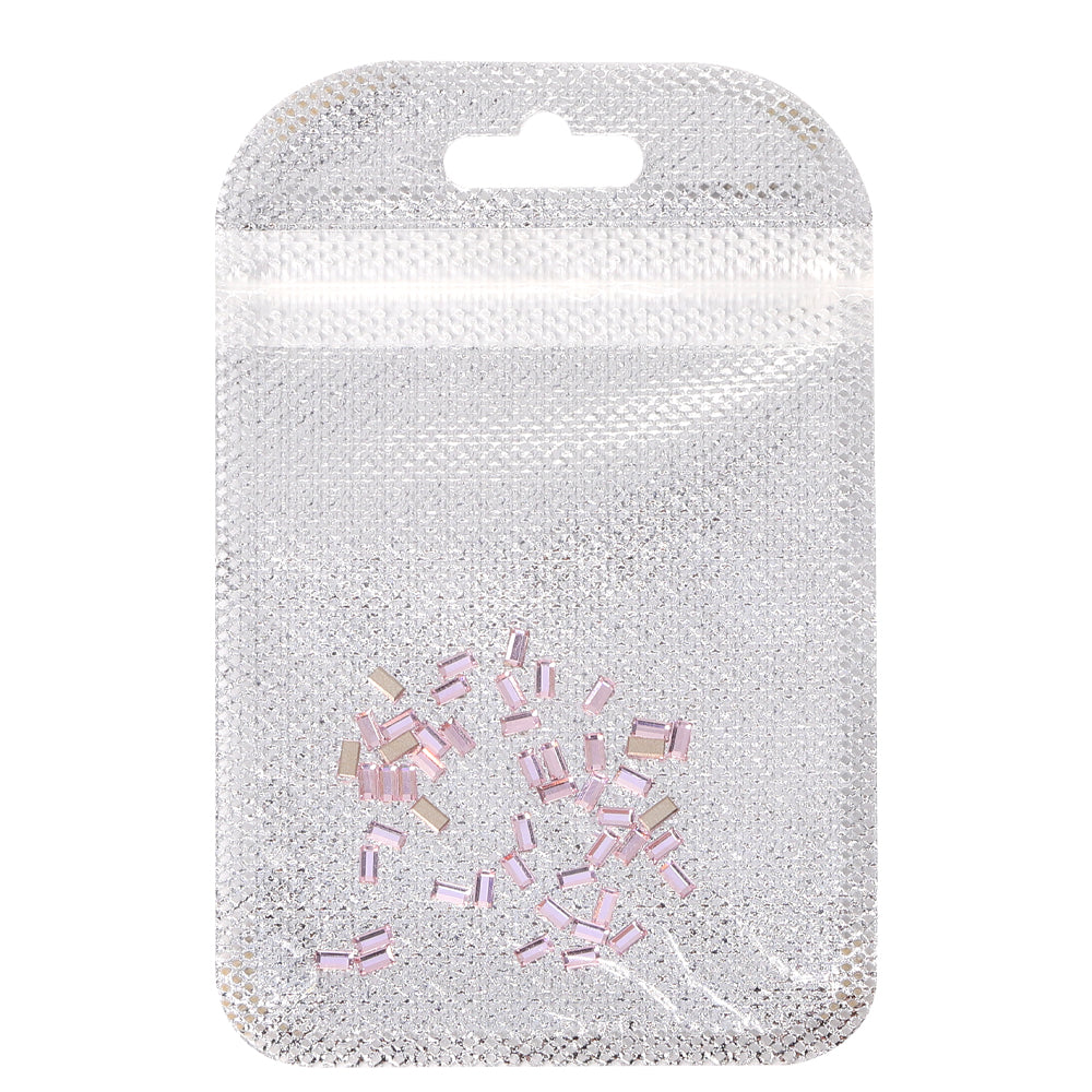 Rectangle Shape Multi Colors Small Size Glass Beveled Flat Back Fancy Rhinestones For Nail Art WholesaleRhinestone
