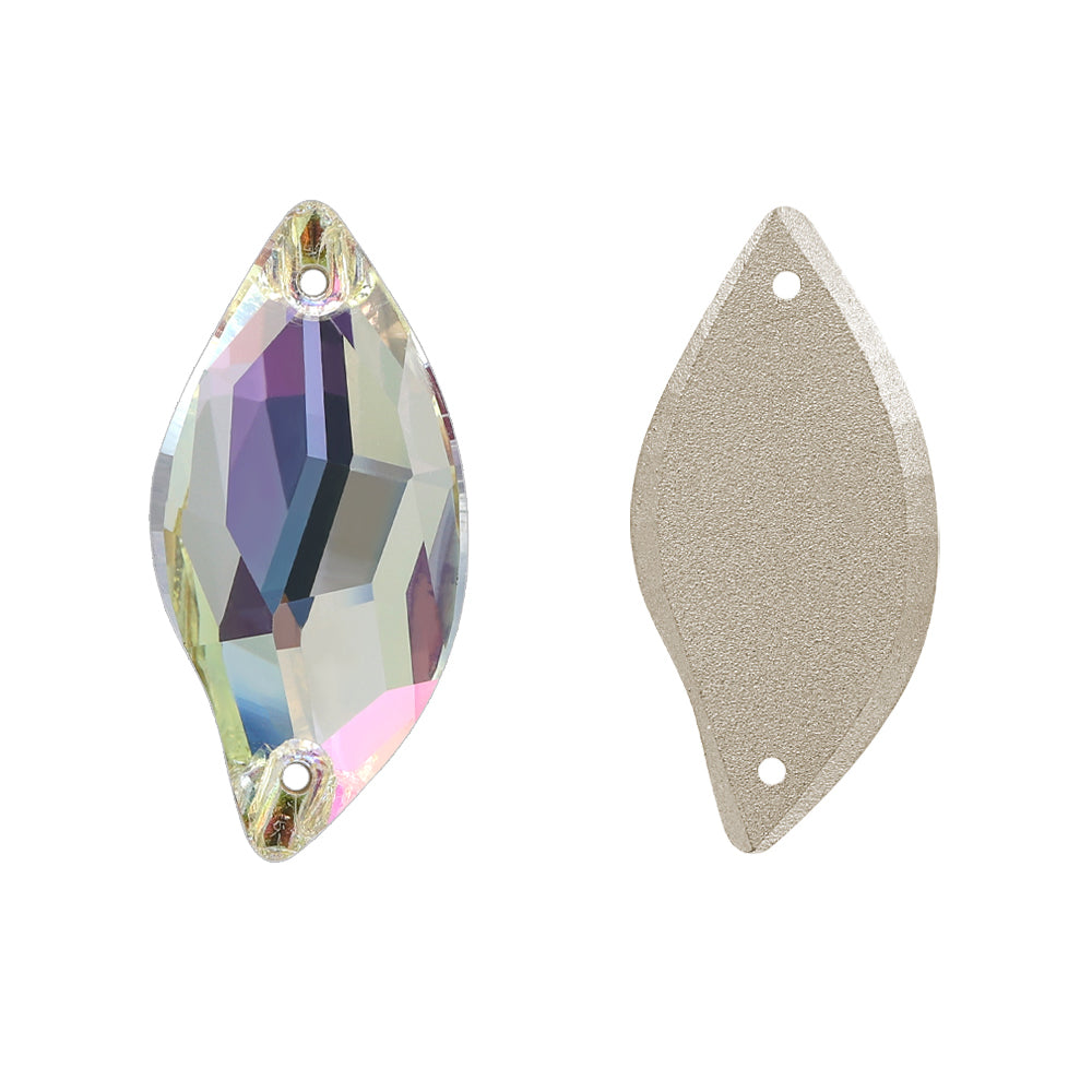 Sew On Rhinestone For Clothing Leaf Shape Flatback Crystal
