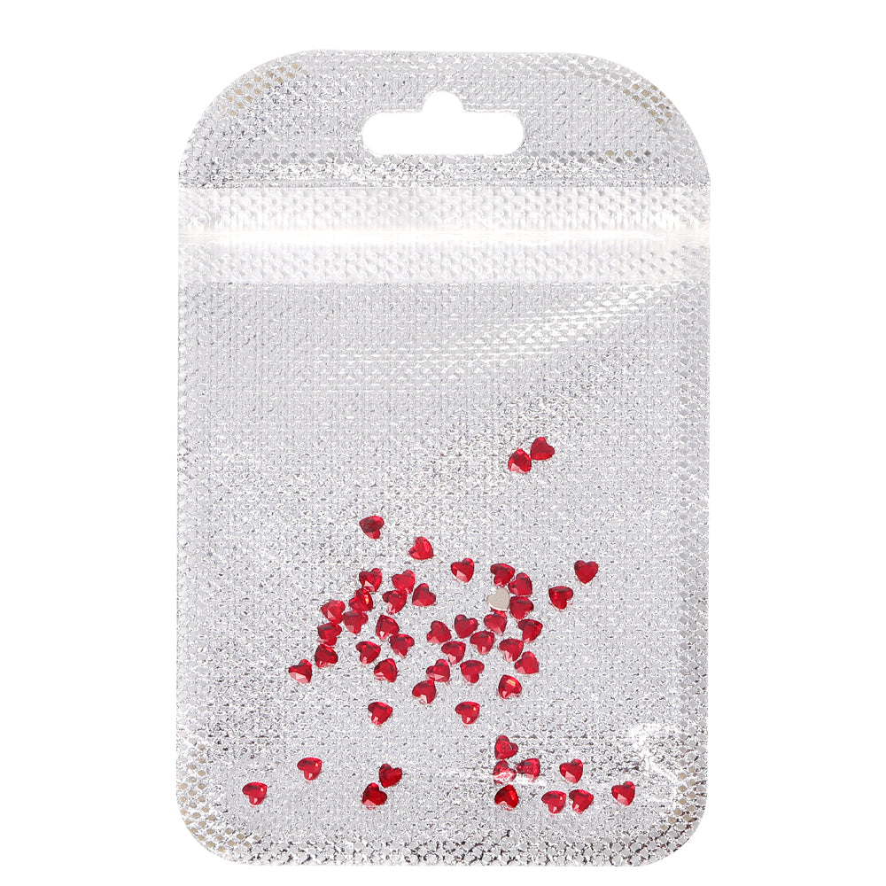 Heart Shape Multi Colors Small Size Glass Beveled Flat Back Fancy Rhinestones For Nail Art WholesaleRhinestone