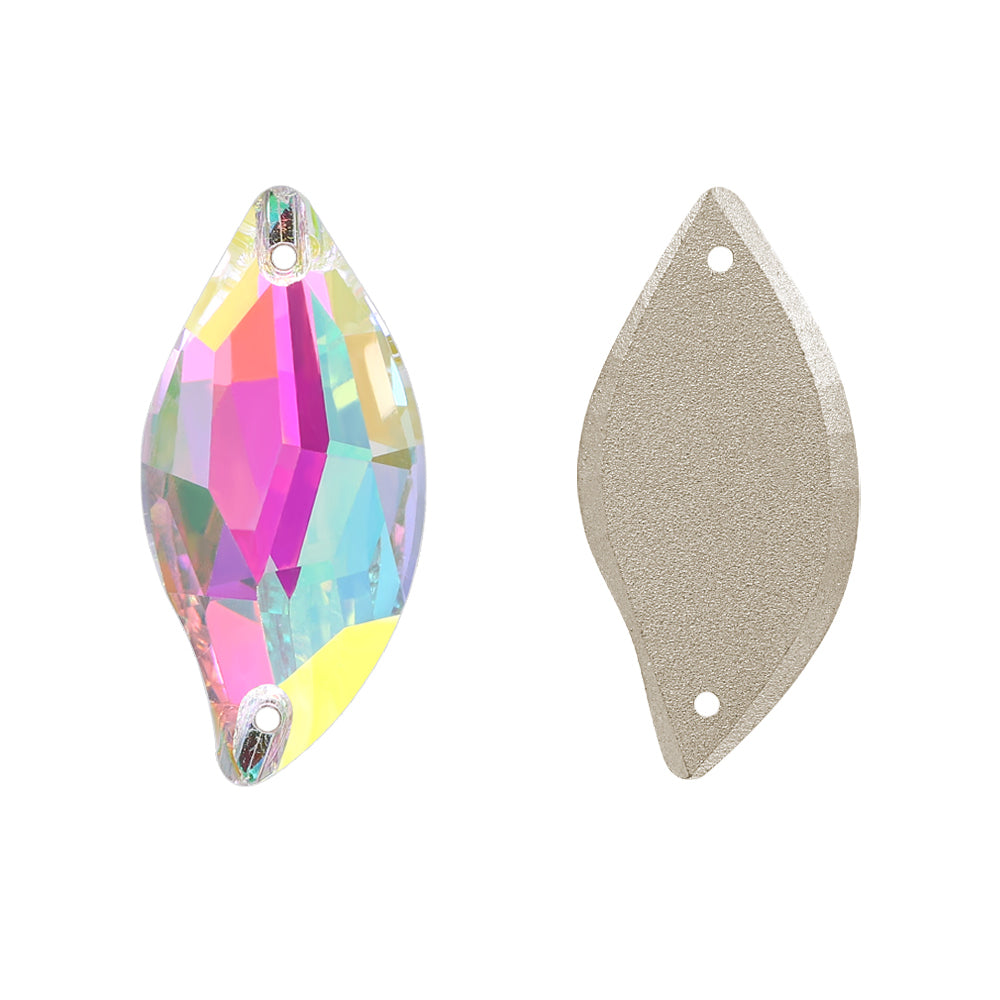 Crystal Phantom Diamond Leaf Fool Glass Se cose de vidrio Rhinestones Imagen secundaria del producto