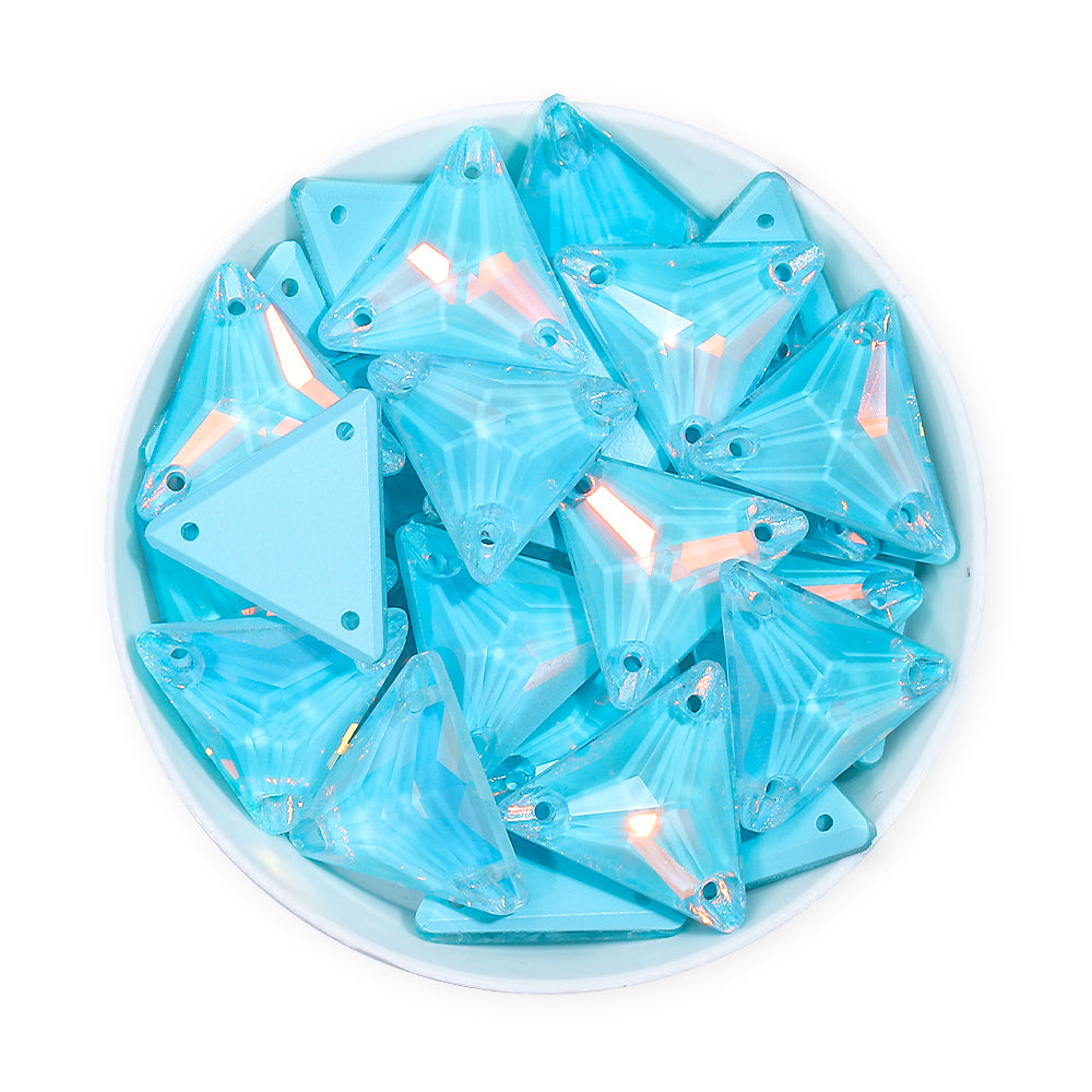 Aquamarine AM Triangle Shape High Quality Glass Sew-on Rhinestones WholesaleRhinestone Main image
