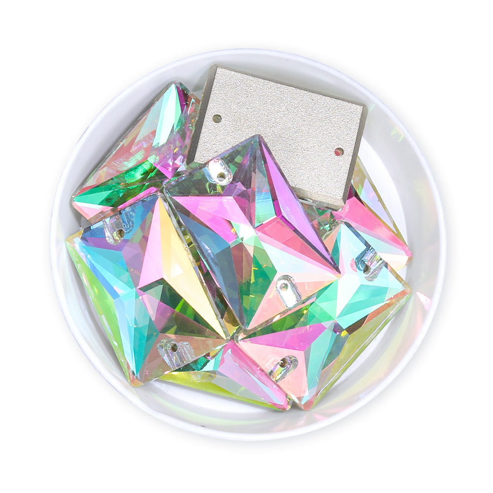 Crystal Phantom Rectangle Shape High Quality Glass Sew-on Rhinestones