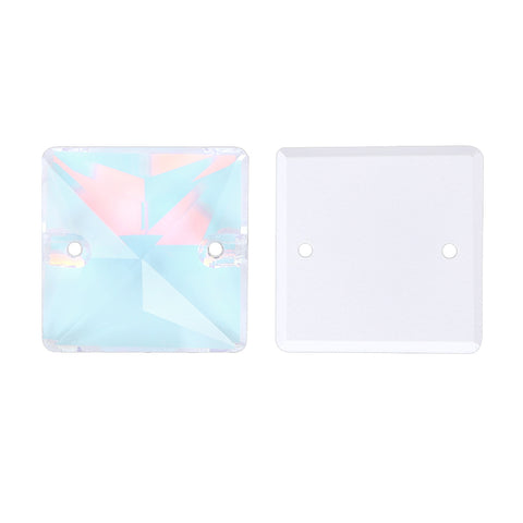 Crystal AM Square Shape High Quality Glass Sew-on Rhinestones