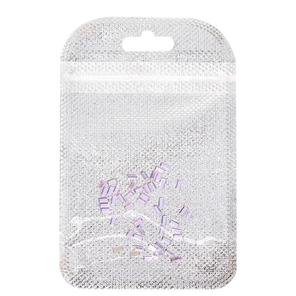 Rectangle Shape Multi Colors Small Size Glass Beveled Flat Back Fancy Rhinestones For Nail Art WholesaleRhinestone