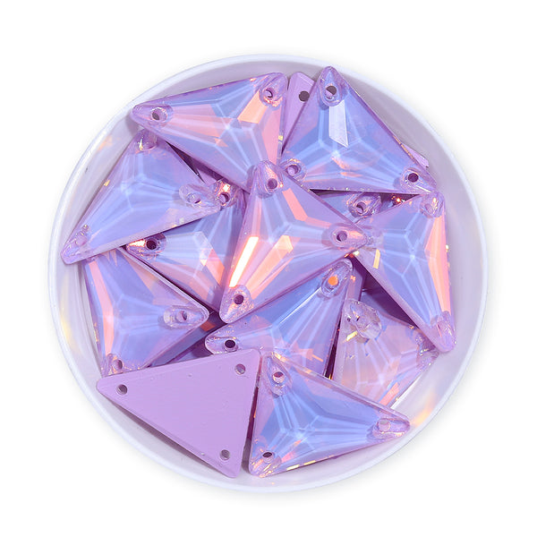 Slim Triangle Shape Lavender AM High Quality Glass Sew-on Rhinestones WholesaleRhinestone