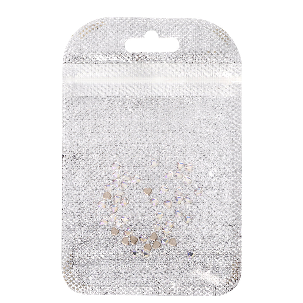 Heart Shape Multi Colors Small Size Glass Beveled Flat Back Fancy Rhinestones For Nail Art WholesaleRhinestone