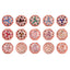 Mixed Colors Round Shape Rose Gold Plated High-Quality Sew-on Alloy Charms Inlaid Cubic Zirconia WholesaleRhinestone