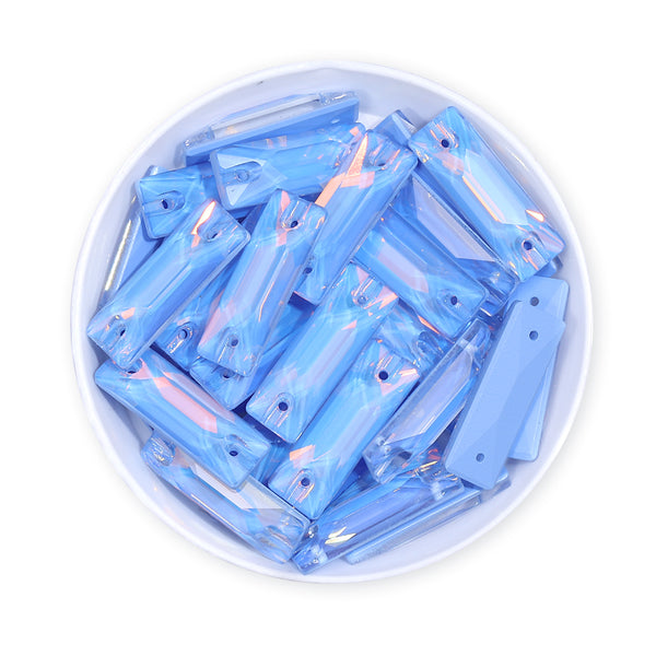 Light Sapphire AM Cosmic Baguette Shape High Quality Glass Sew-on Rhinestones WholesaleRhinestone