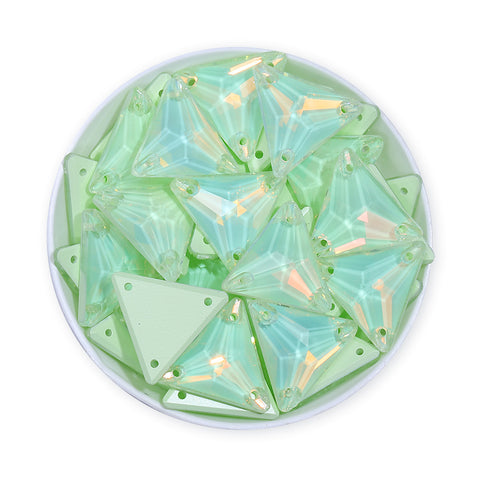 Light Azore AM Triangle Shape High Quality Glass Sew-on Rhinestones