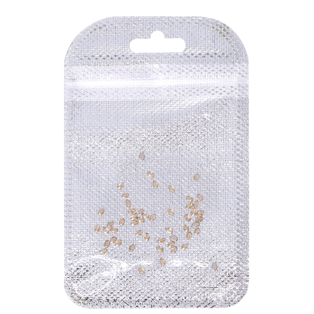 Oval Shape Multi Colors Small Size Glass Beveled Flat Back Fancy Rhinestones For Nail Art WholesaleRhinestone