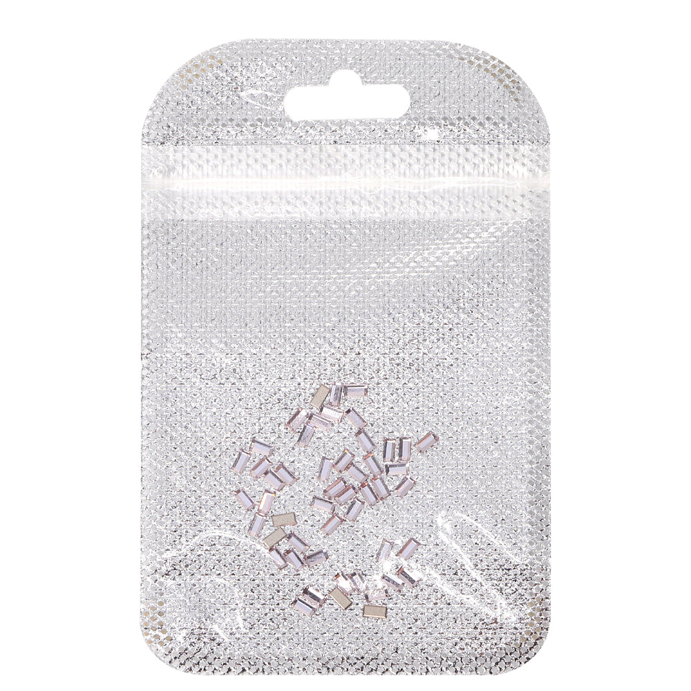 Rectangle Shape Multi Colors Small Size Glass Beveled Flat Back Fancy Rhinestones For Nail Art WholesaleRhinestone