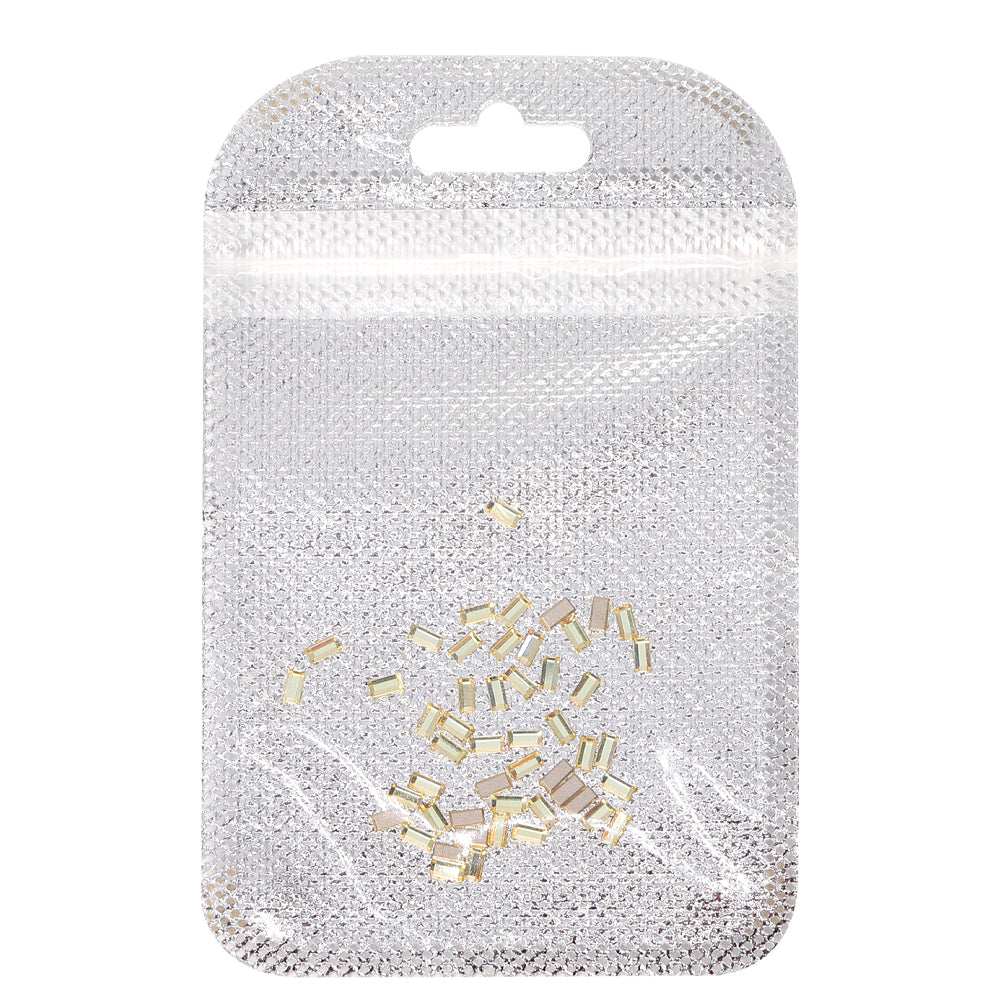 Rectangle Shape Multi Colors Small Size Glass Beveled Flat Back Fancy Rhinestones For Nail Art WholesaleRhinestone