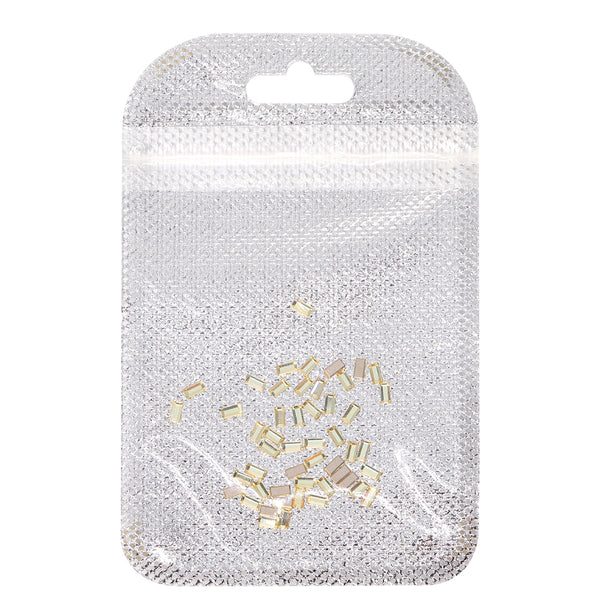 Rectangle Shape Multi Colors Small Size Glass Beveled Flat Back Fancy Rhinestones For Nail Art WholesaleRhinestone