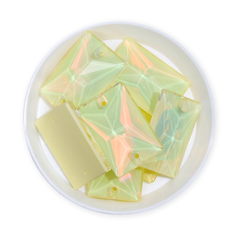 Jonquil AM Rectangle Forma de alta calidad Glass Sew-On Rhinestones