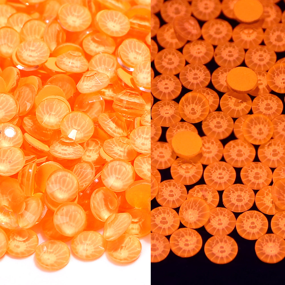 Neon Coral Orange Glass FlatBack Neon Rhinestones WholesaleRhinestone