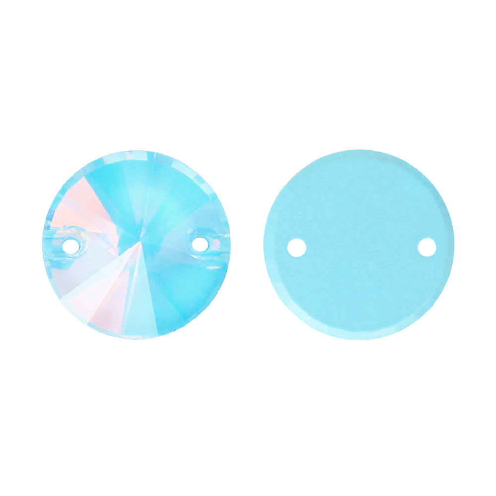 Aquamarine AM Rivoli  Shape High Quality Glass Sew-on Rhinestones WholesaleRhinestone