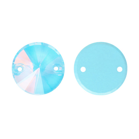 Aquamarine AM Rivoli  Shape High Quality Glass Sew-on Rhinestones
