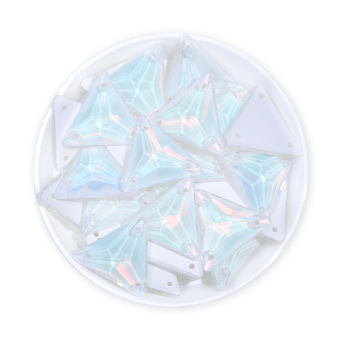 Crystal AM Triangle Shape High Quality Glass Sew-on Rhinestones