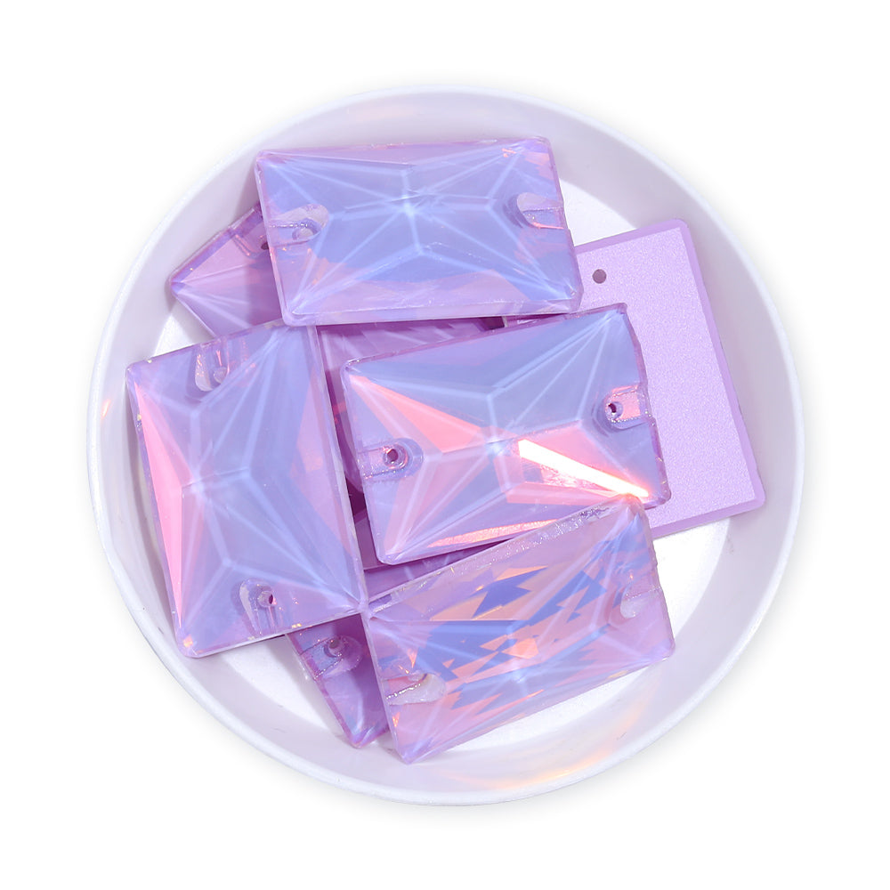 Lavender AM Rectangle Shape High Quality Glass Sew-on Rhinestones WholesaleRhinestone 메인 이미지